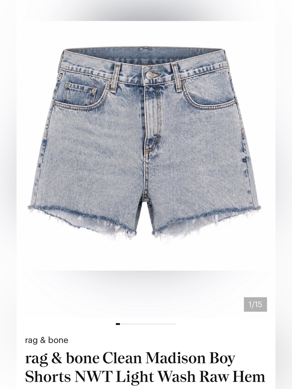 rag & bone Washed Light Blue Denim Cutoff Shorts